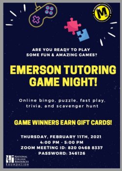 Emerson Tutoring Game Night
